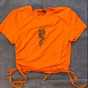 SHEIN Cropped Dragon Print Shirt